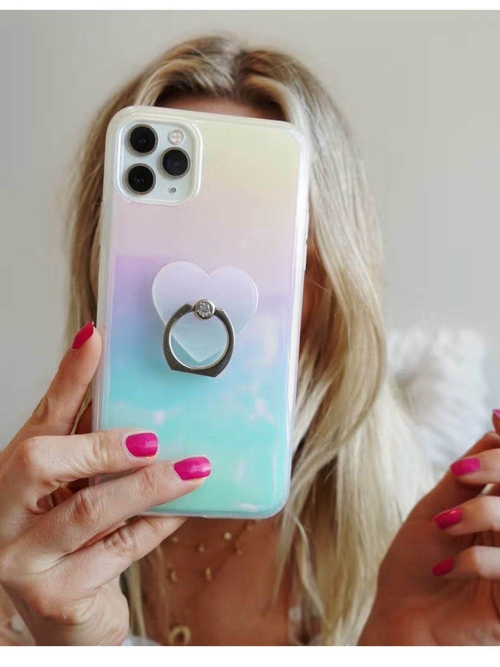 Velvet Caviar Iridescent iPhone 12 ProMax Case with White PopSocket Base only